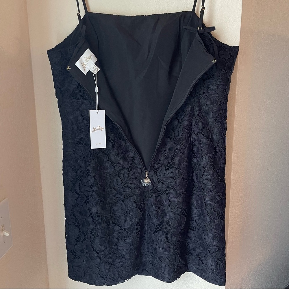 Lilly Pulitzer Maret Lace Dress Noir Size 14 - Picture 6 of 16